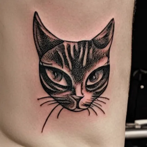 Image similar to a tattoo of a silly cat