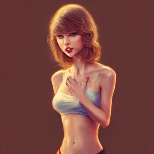 Image similar to Taylor Swift is just a cute little mouse, just a cute little thing, Taylor Swift face, mouse body, blush, high focus, wood paneling, warm lighting, by Artgerm and greg rutkowski, deviantart