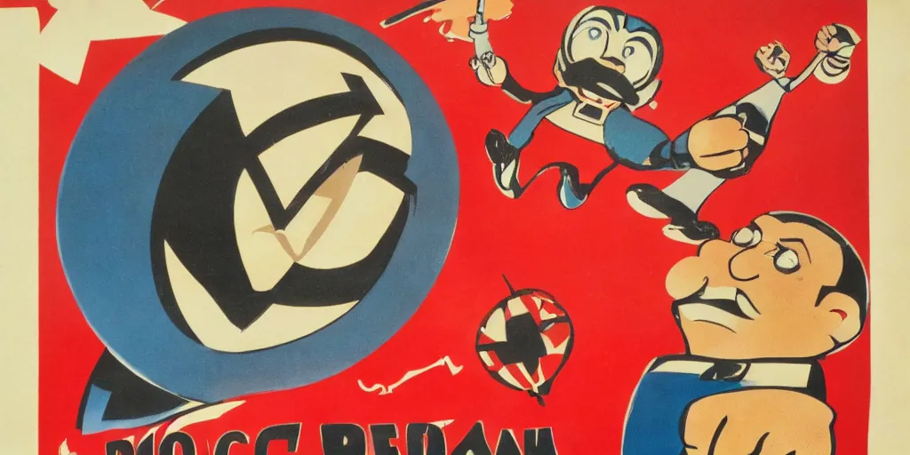 Image similar to Doctor Eggman, soviet propaganda poster,