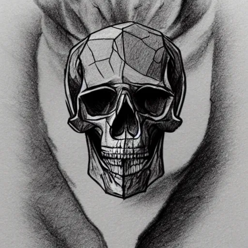 Prompt: a black pen sketch of a skull in a desert, beginner, pencil, intermediate art, anatomy, paper art, pencil, bold lines, cyberpunk based, elephant skull, the desert is in color pencil