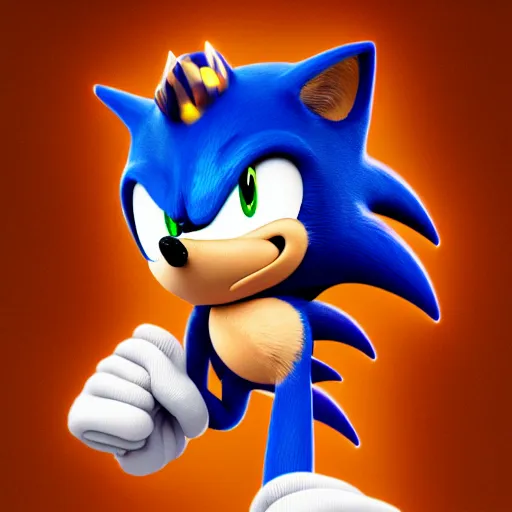 Image similar to portrait of sonic the hedgehog, matte painting, artstation, 4 k