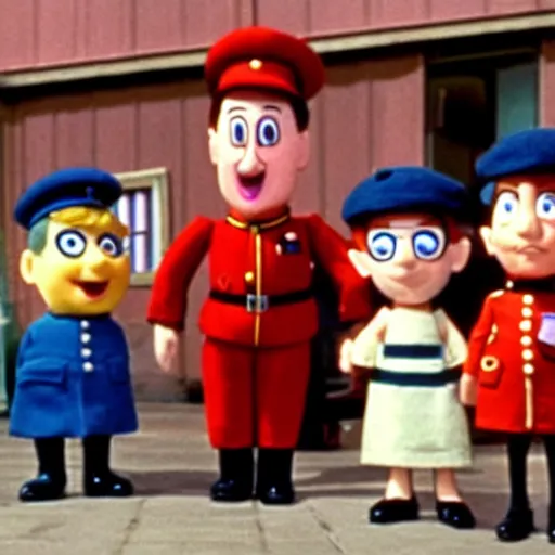 Image similar to herman goering in postman pat, bbc