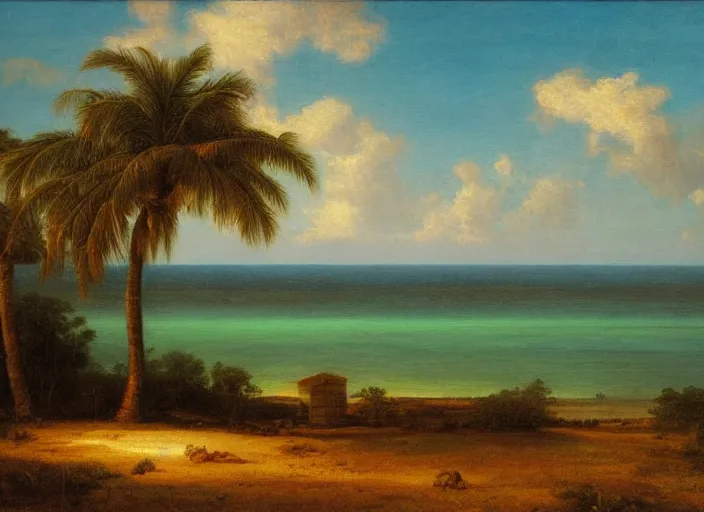 Prompt: florida keys in the style of hudson river school of art, oil on canvas