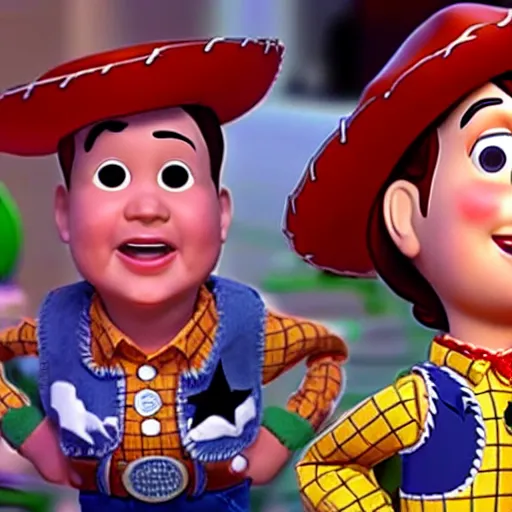 Prompt: a screenshot of Danny Devito as a toy character in Toy Story (1995)