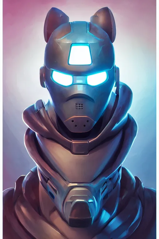 Image similar to epic mask helmet robot ninja portrait stylized as fornite style game design fanart by concept artist gervasio canda, behance hd by jesper ejsing, by rhads, makoto shinkai and lois van baarle, ilya kuvshinov, rossdraws global illumination radiating a glowing aura global illumination ray tracing hdr render in unreal engine 5