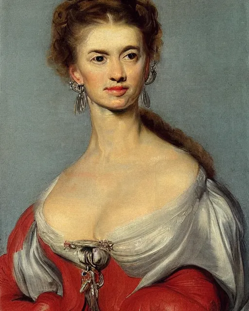 Prompt: portrait pf young beautiful woman by Rubens