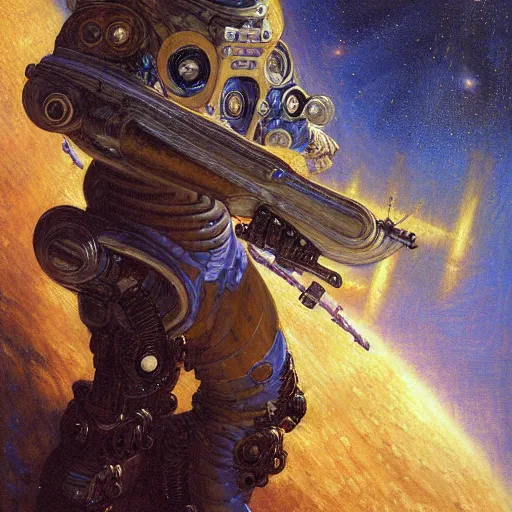 Prompt: portrait of a snake with human face wearing a space suit. shadowrun furaffiniy cyberpunk fantasy highly detailed painting by gaston bussiere craig mullins jc leyendecker gustav klimt artgerm greg rutkowski john berkey, bergey, craig mullins, ruan jia, raymond swanland, jeremy mann, tom lovell, alex malveda