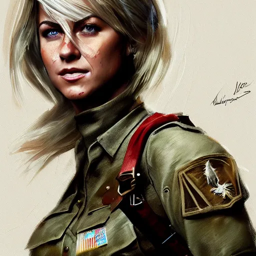 Image similar to julianne hough as a wounded warrior maiden by wlop and glen rutkowski, mate painting, concept art, artstation