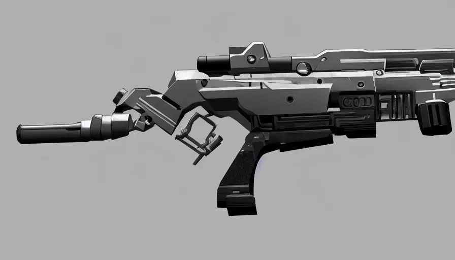 Image similar to extremely detailed ultra realistic photographic side view minimalist magnum pistol coilgun, detailed trigger, chemically propelled, battery, smooth streamline, battery and wires, railgun, chemrail, gauss, elegant sleek smooth body, white paint, smooth utopian design, ultra high quality, octane, artstation, destiny, warframe, terminator