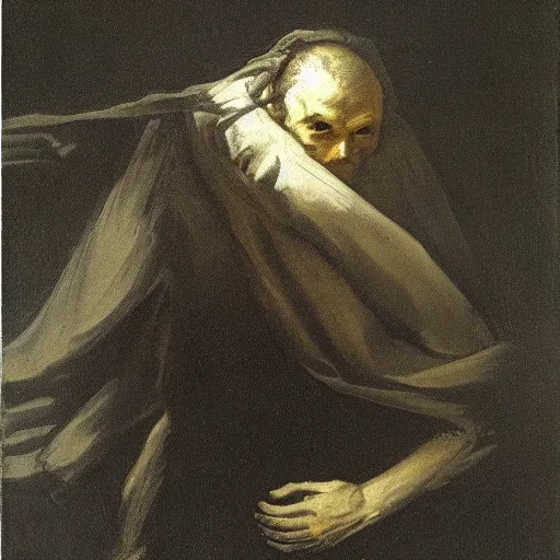 Image similar to fernando de goya painting of the darkest creature of the world