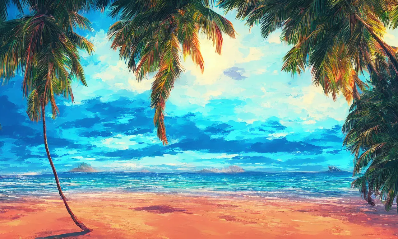 Image similar to paradise beach by alena aenami artworks in 4 k