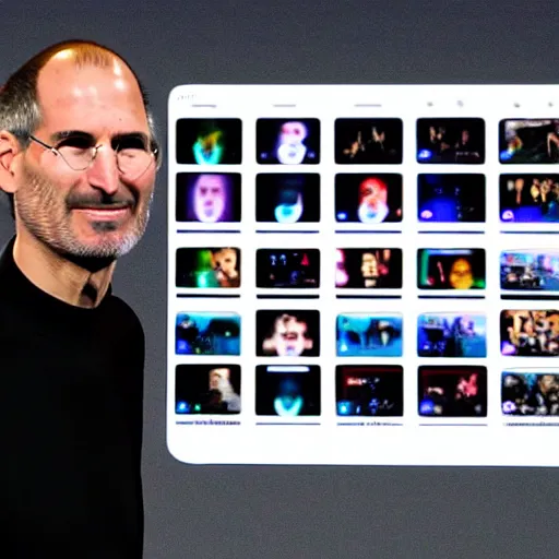 Image similar to steve jobs presenting iphone 1 9 fold x type kappa ultra pro max, a dimly lit stage, ultra realistic, 8 k, canon 3 5 mm portrait photography