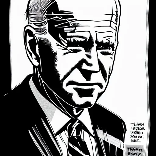 Image similar to Joe Biden looking sinister, by Tsutomu Nihei, highly detailed