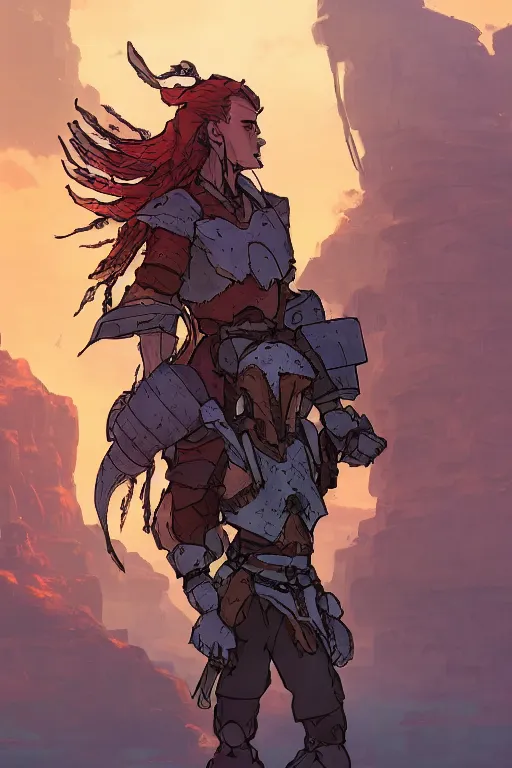 Image similar to combination suit armor aloy horizon forbidden west horizon zero dawn robot ninja mask helmet backpack tribal, art gta 5 comics, official fanart behance hd artstation by jesper ejsing, by rhads, makoto shinkai and lois van baarle, ilya kuvshinov, ossdraws radiating a glowing aura cgi rtx 2 0 2 2