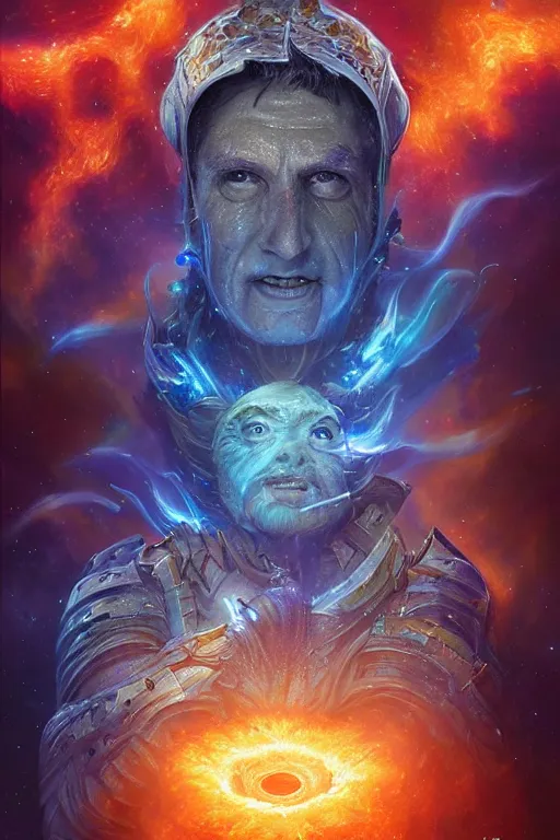 Image similar to beautiful oil painting with high detail of a wise Space ent made of stars and plasma, hybrid from dungeons and dragons and art direction by James Cameron ;by artgerm; wayne reynolds art station; cinematic quality character render; low angle; ultra high quality model; production quality cinema model