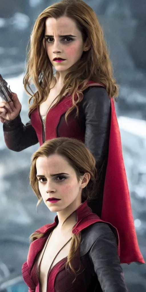 Image similar to Still of Emma Watson as Scarlett Witch