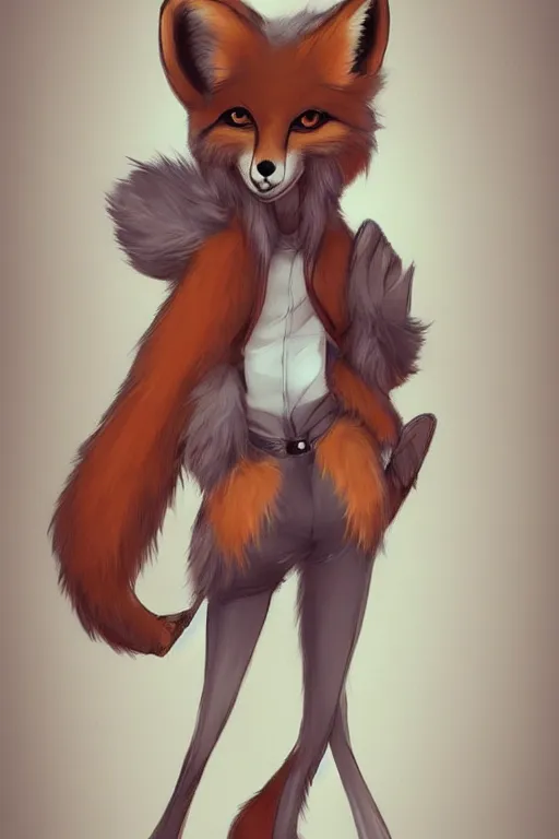 Image similar to an anthropomorphic fox, fursona!!!! trending on furaffinity, by kawacy, trending on artstation