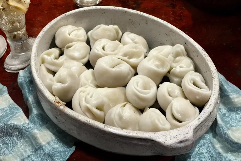 Image similar to a bathtub full of pelmeni