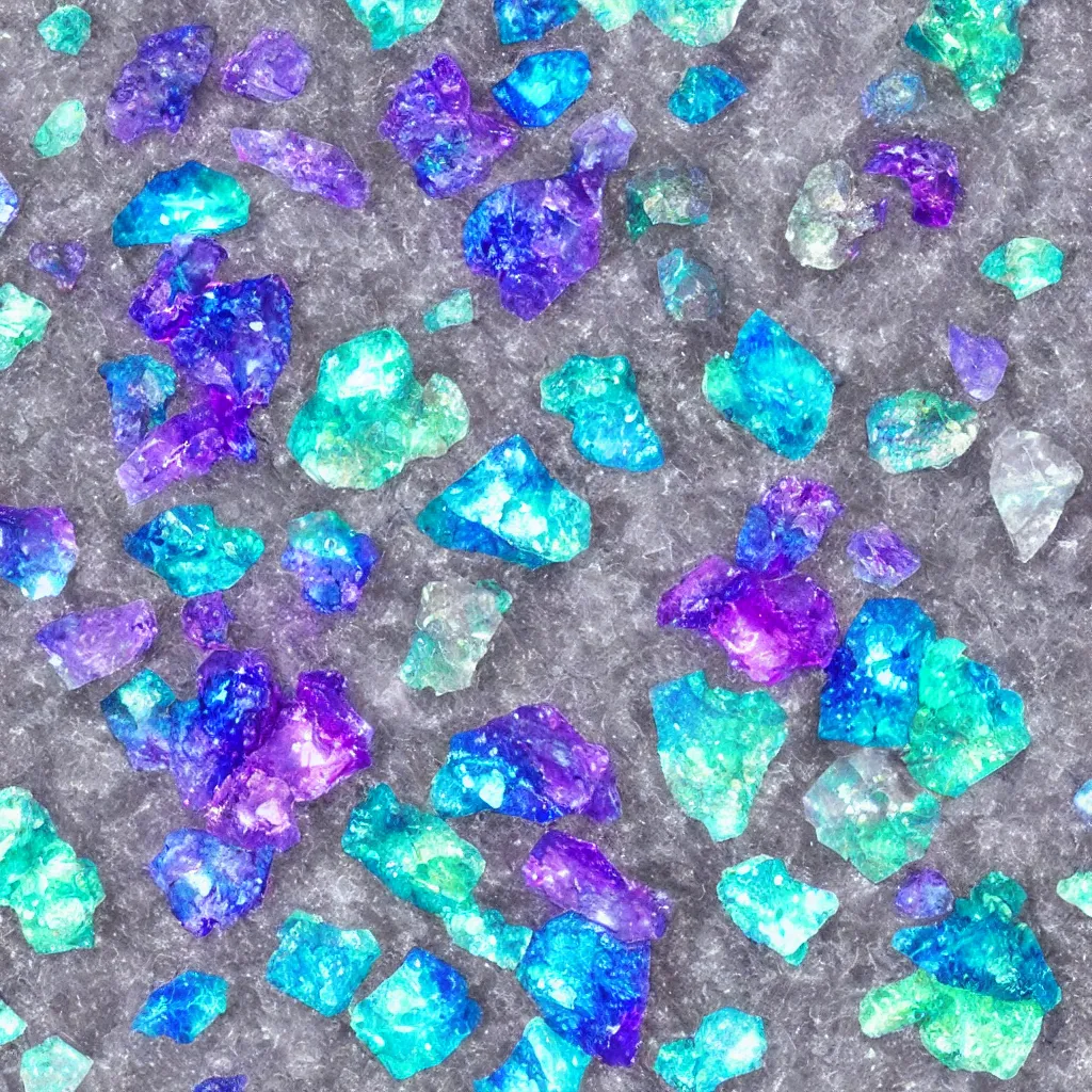 Prompt: blue halo titanium quartz crystal mineral seamless texture