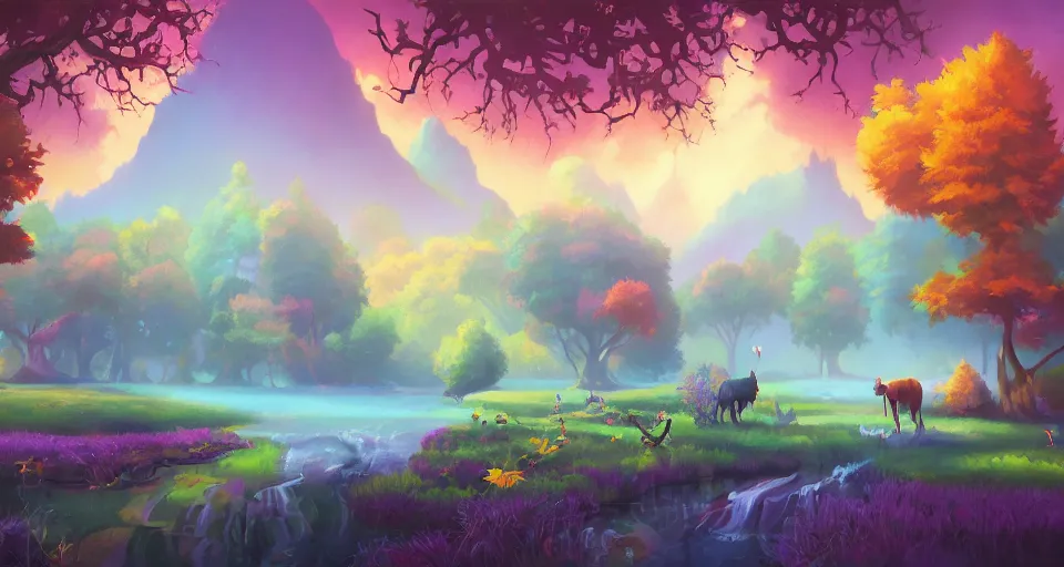 Image similar to Enchanted and magic forest, by RHADS