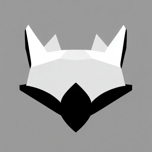Image similar to an abstract, simplified icon depicting a fox, white background, render, blender, 3d