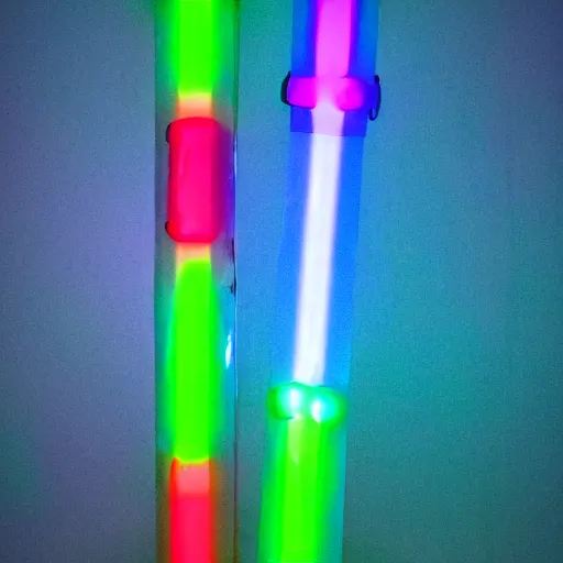 Prompt: an extremely high quality photo of a surreal neon-lightsaber-sandwich, the polymer clay neon tube ((sandwich)) creation, a hybrid mixture of sandwichlightsaberneons and lightsaber neon sign fillings, neon tubes drizzled on top, lightsaber filling, promotional photo, 4k polymer clay food photography