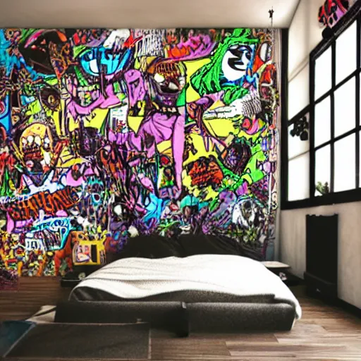 Weird Bedroom Decor. Weirdcore Wall Art. Weird Bedroom Art. 