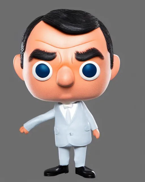 Image similar to mr bean as a funko pop!, studio lighting, white background, single body, no shadow, blender, trending on artstation, 8 k, highly detailed