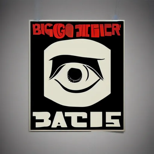 Prompt: big brother is watching you, Bauhaus poster