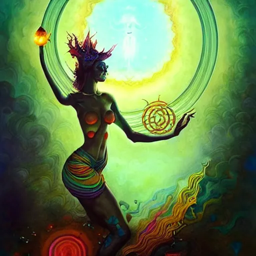 Image similar to psychedelic ayahuasca artwork of esao andrews frank peter mohrbacher, energy body, sacred geometry, esoteric art, divinity, detailed, tarot art