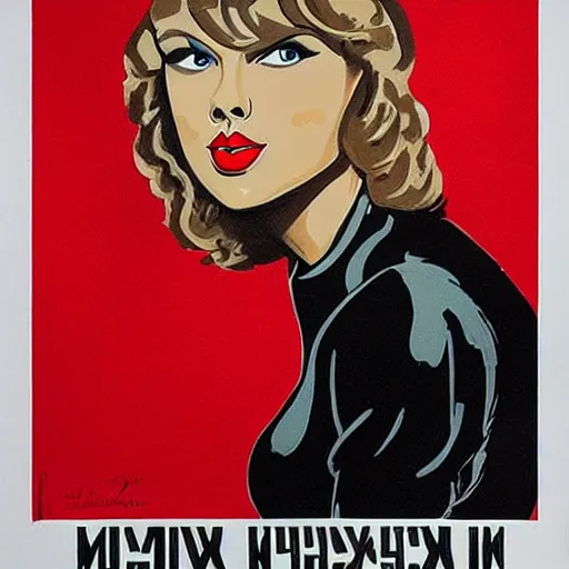 Image similar to a detailed and complex, highly detailed, concept art, soviet propaganda poster depicting a portrait of taylor swift singing on stage. painting by irakli toidze