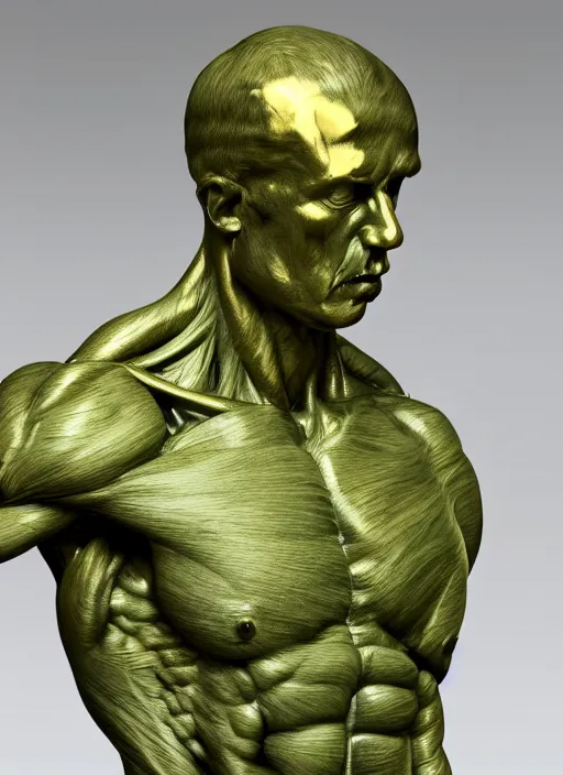 Prompt: anatomy, human, real, realistic, marble, gold, veins, muscle, extremely detailed, marble green, sculpture