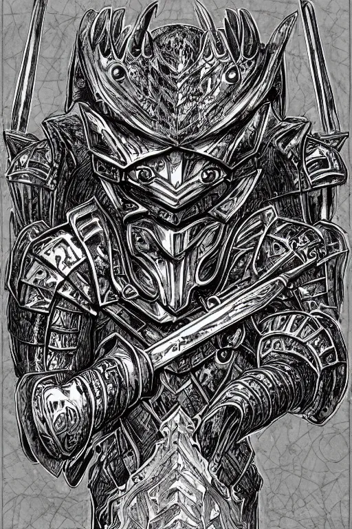 Image similar to needle armoured warrior, symmetrical, highly detailed, digital art, needle themed armour, sharp focus, trending on art station, kentaro miura manga art style