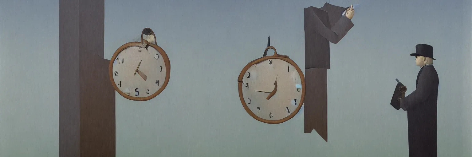 Image similar to clock painting magritte