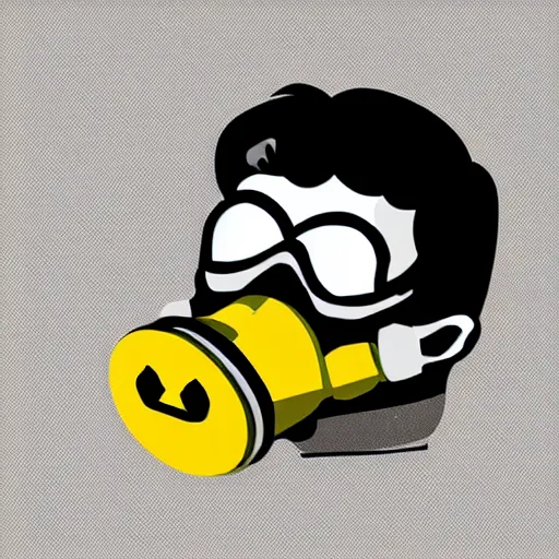 Prompt: emoji wearing a gas mask