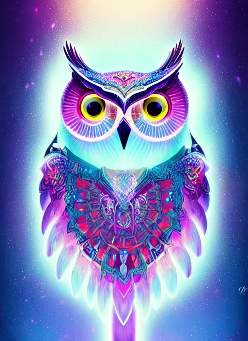 Image similar to symmetry!! product render poster vivid colors divine proportion owl, ice and snow, glowing fog intricate, elegant, highly detailed, digital painting, artstation, concept art, smooth, sharp focus, illustration,