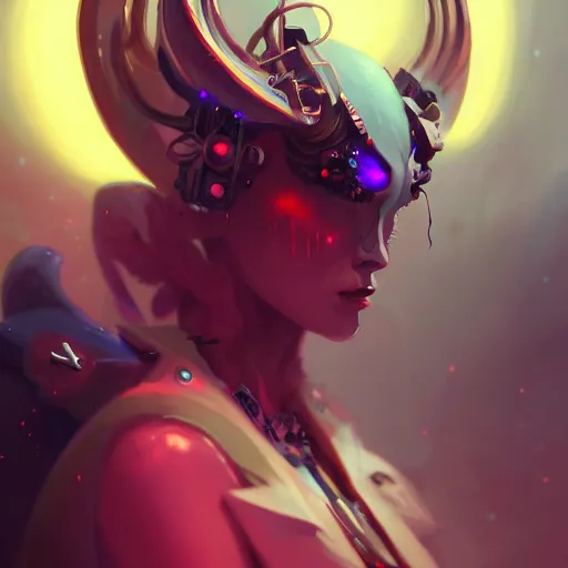 Image similar to a portrait of a beautiful demonic cybernetic princess of hell, cyberpunk concept art by pete mohrbacher and wlop and artgerm and josan gonzales, digital art, highly detailed, intricate, sci-fi, sharp focus, Trending on Artstation HQ, deviantart, unreal engine 5, 4K UHD image