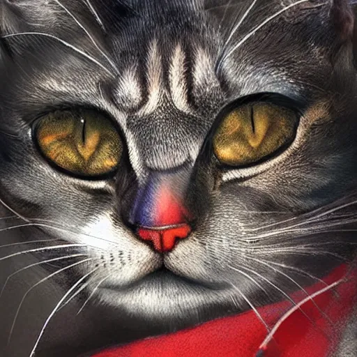 Prompt: Renovatio portrait cat samurai cyberpunk, high detail, high modernization, ultra mega super hyper realistic