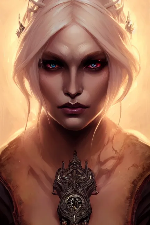 Image similar to drow hunter, fantasy, amber eyes, face, long hair, intricate, elegant, highly detailed, digital painting, artstation, concept art, smooth, sharp focus, illustration, art by artgerm and greg rutkowski and alphonse mucha