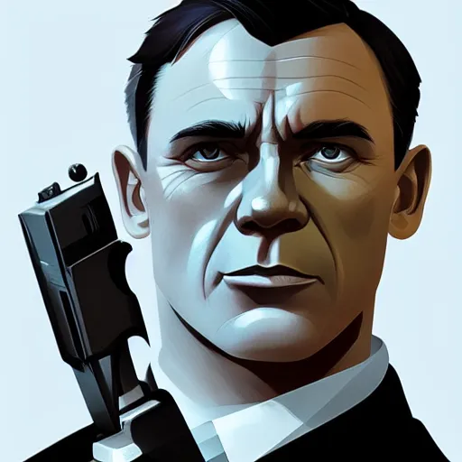 Image similar to face icon minimalist james bond, loftis, cory behance hd by jesper ejsing, by rhads, makoto shinkai and lois van baarle, ilya kuvshinov, rossdraws global illumination