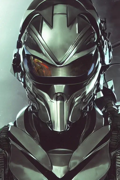 Image similar to cyber cyborg ninja mask helmet metal gear solid artic suit swat commando, global illumination ray tracing hdr fanart arstation by sung choi and eric pfeiffer and gabriel garza and casper konefal, a spectacular view cinematic rays of sunlight comic book illustration, by john kirby