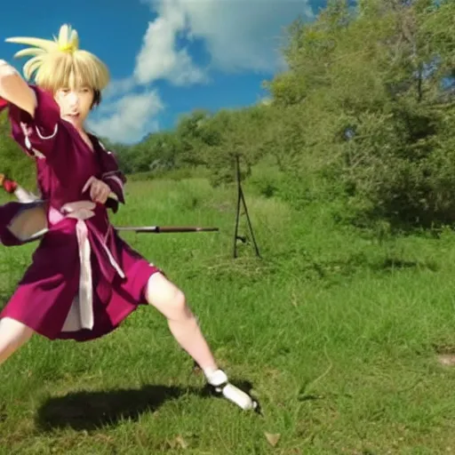 Image similar to live action touhou battle scene