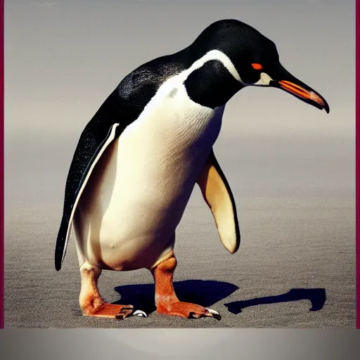 Prompt: a penguin body, a giraffe neck, hyperdetailed mix, photomanipulation