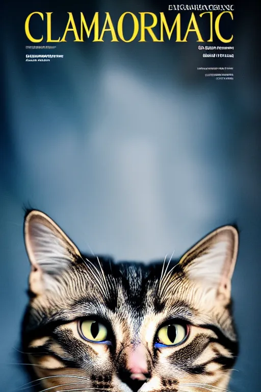 Image similar to extremely beautiful cat, symmetrical, cinematic, elegant, luxury, chrome, real photography, 4 k, ultra hd, national geographic journal cover