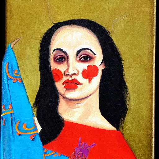 Prompt: thunder rosa, medieval painting, oil painting