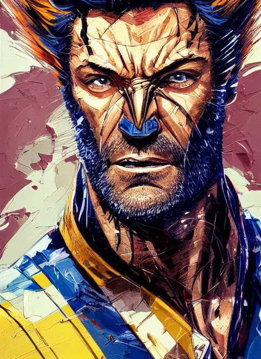 Image similar to portrait wolverine, marvel comics, dark, intricate, highly detailed, smooth, artstation, digital illustration by francoise nielly