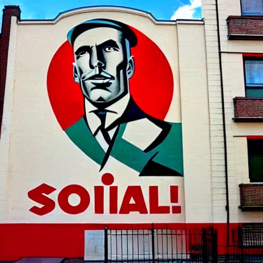 Prompt: a socialist realist mural that only says daily!!!!!!!!