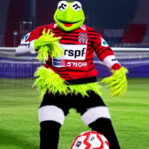 Image similar to muppet gabigol wearing a Flamengo jersey