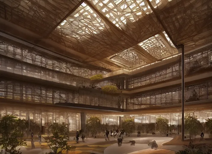 Image similar to alibaba headquarters interior designed by vavestudio, pico arts, rendered by artgerm and greg rutkowski and alphonse mucha