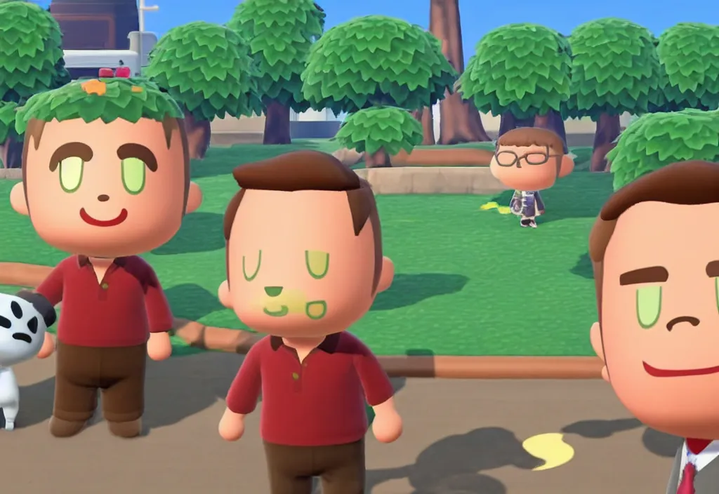 Image similar to elon musk in animal crossing, elon musk in the video game animal crossing, gameplay screenshot, close up, 3 d rendering. unreal engine. amazing likeness. very detailed.